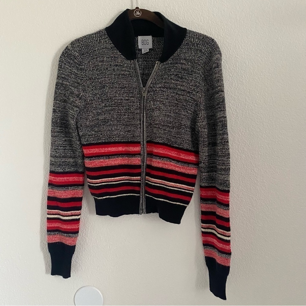 BDG Urban Outfitters Women's Size Small Multicolor Quinn Zip Up Sweater